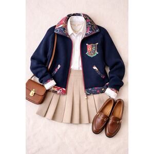 RARE Opening Ceremony Reversible Sorority Sister Colkegiate Varsity Jacket Sz 0